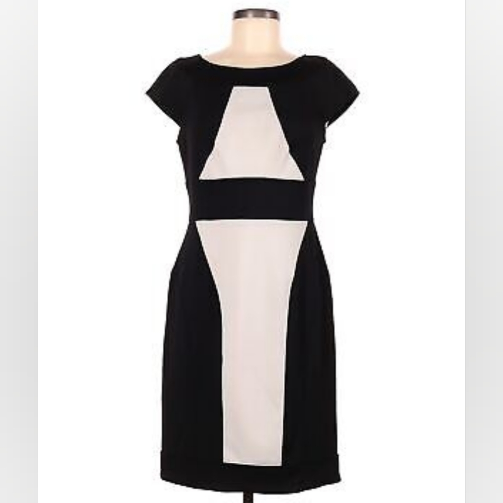 Maggy London color block scuba sheath dress, cap sleeves, size 8, New with tags
